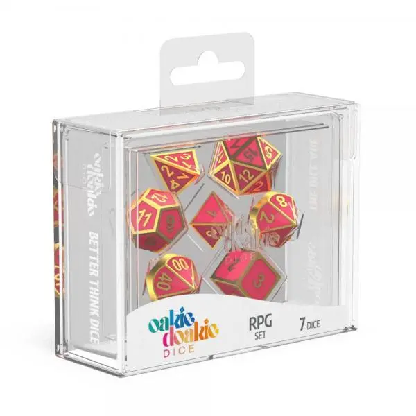 Oakie Doakie Dice RPG Set Metal Glow Golden Princess
