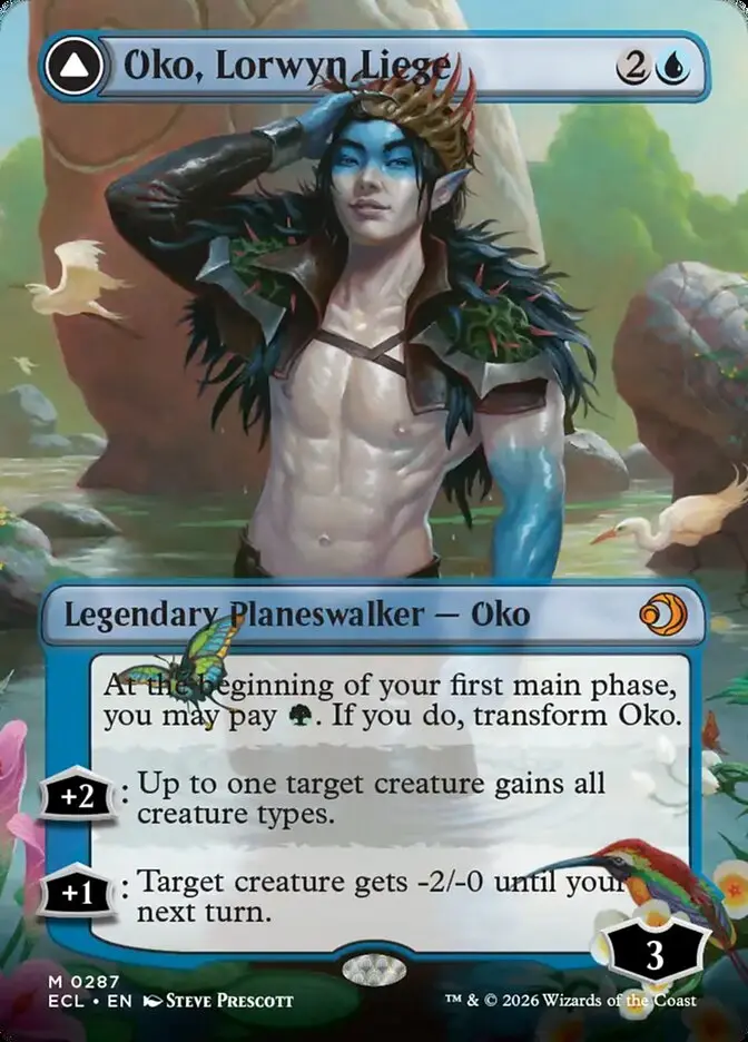 Oko, Lorwyn Liege // Oko, Shadowmoor Scion Borderless Lorwyn Eclipsed #287