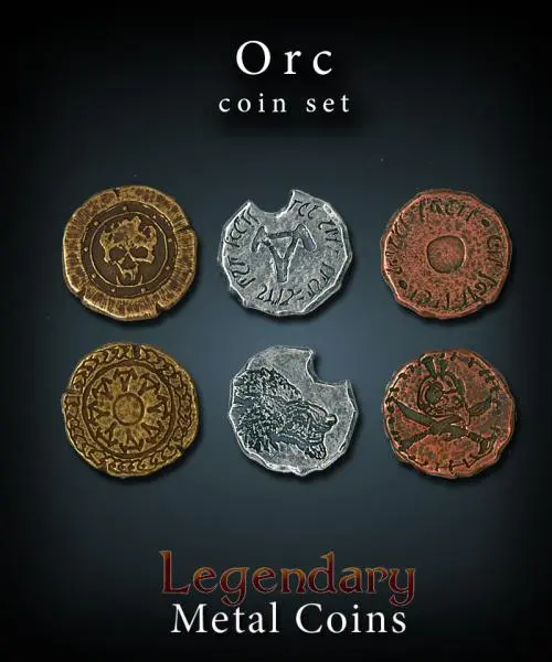 Orc Coin Set Legendary Metal Coins