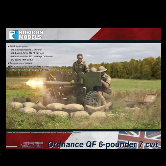 Ordnance QF 6 Pounder 7cwt -Rubicon 1/56 Kit