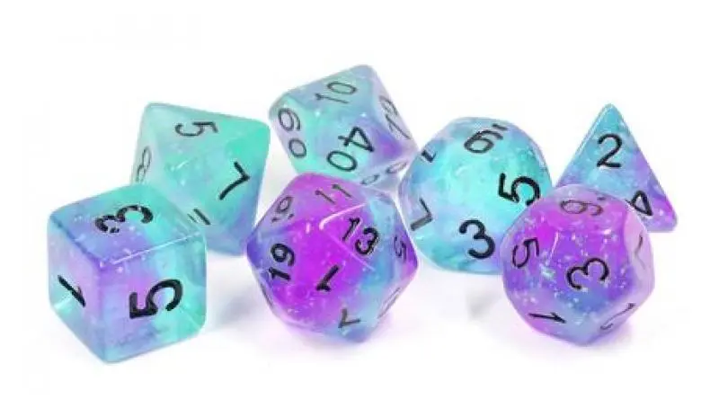 Peacock Glowworm Polyhedral Dice Set - Sirius Dice