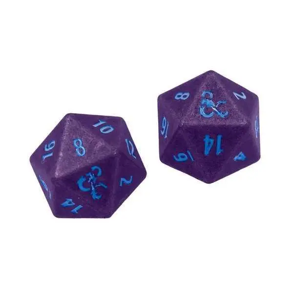 Phandelver Campaign 2D20 Heavy Metal Dice - Royal Purple and Sky Blue