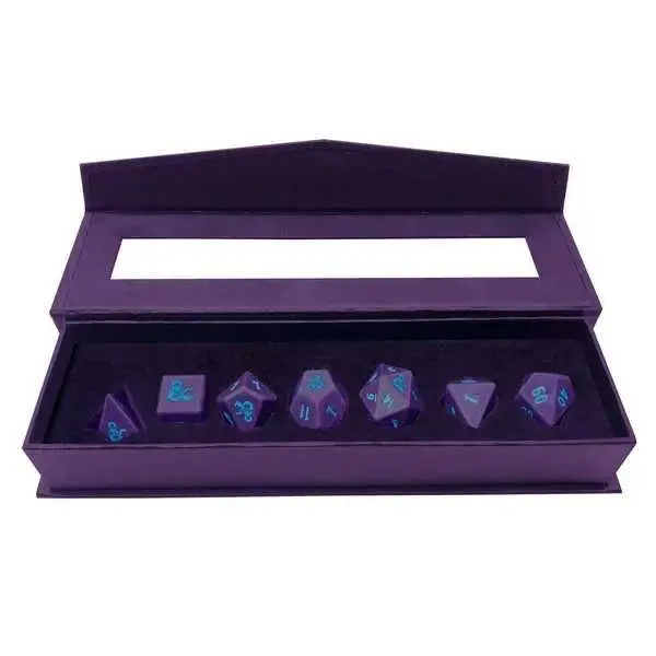 Phandelver Campaign 7RPG Heavy Metal Dice - Royal Purple and Sky Blue