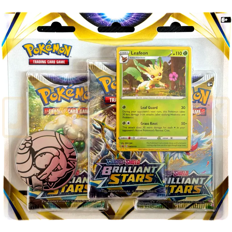 Pokemon Brilliant Stars Leafeon English 3 Pack Blister