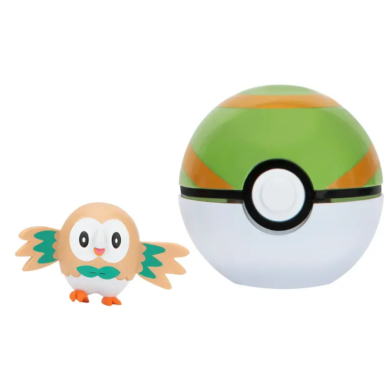 Pokémon Clip 'N' Go Rowlet Nest Ball Figure Set