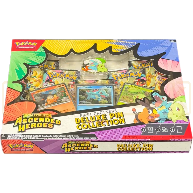 Pokemon Mega Evolution Ascended Heroes First Partners English Deluxe Pin Collection Box