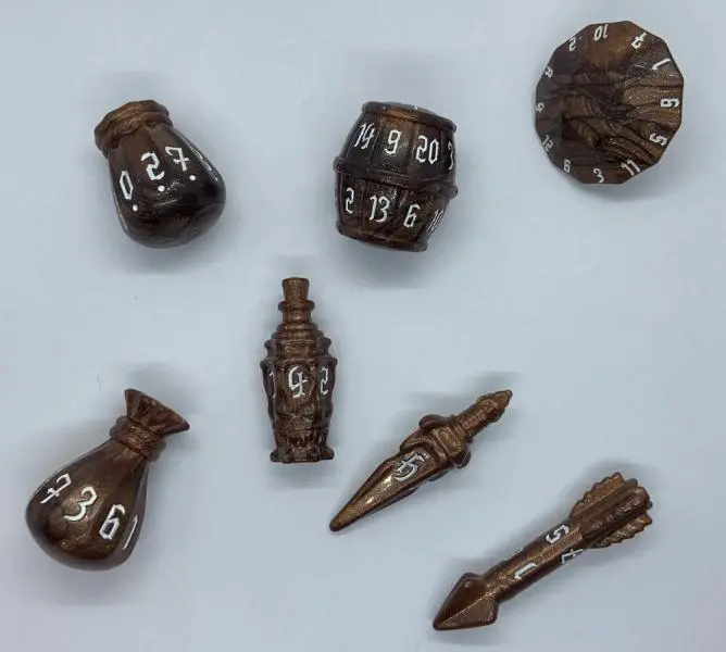 PolyHero Rogue Dice Set - Top Brass
