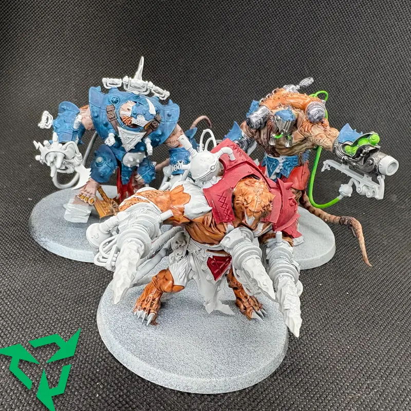 Preloved Skaven Stormfiends - Part Painted