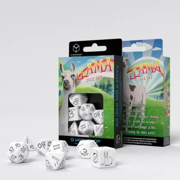 Q-Workshop Bright Llama Dice Set