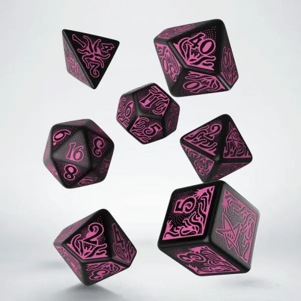 Q-Workshop Call of Cthulhu 7th Edition Black & Magenta Dice Set