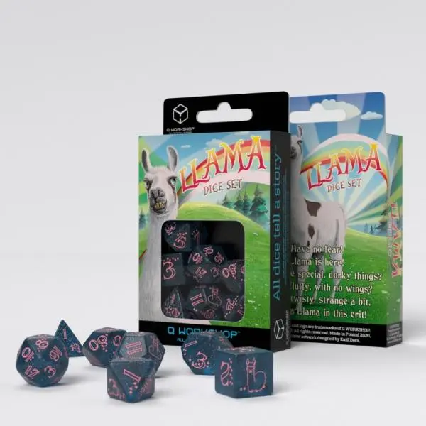 Q-Workshop Sparkling Llama Dice Set