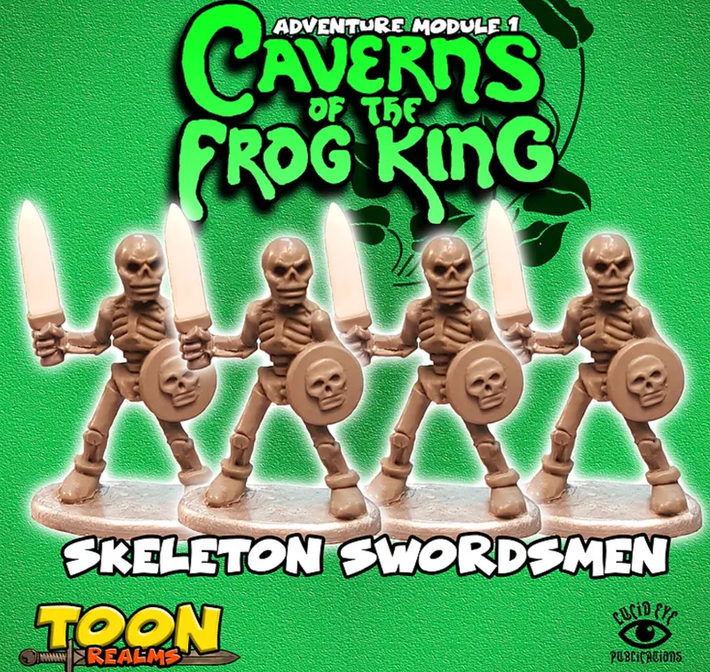 Rascal Skeletal Swordsmen - Toon Realms Miniatures - Lucid Eye Publications