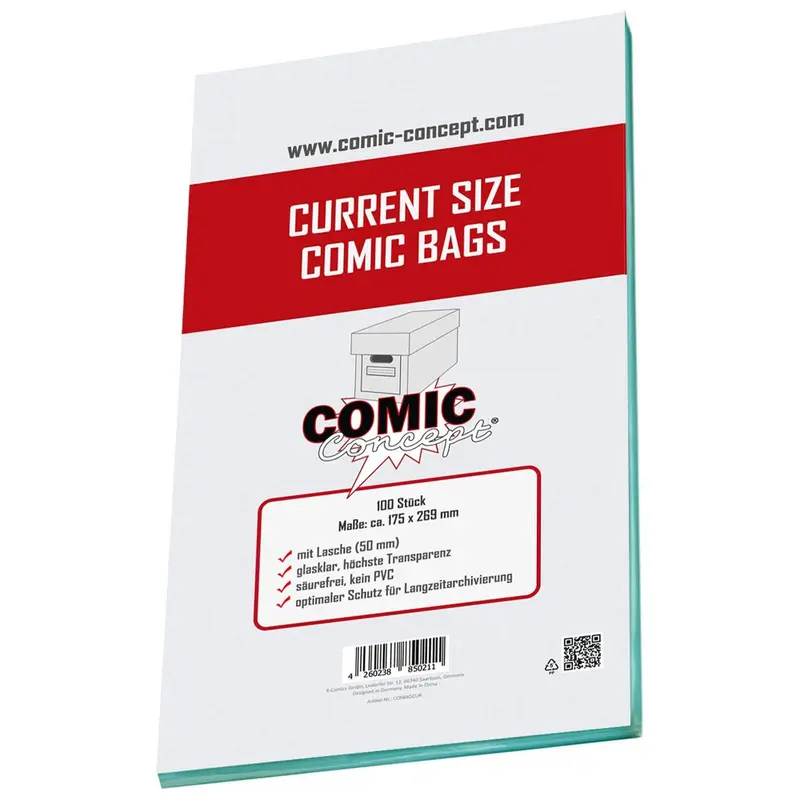 Resealable Current Size Comic Bags 100 Pack
