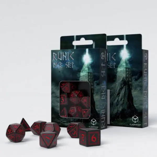 Runic Black/Red Dice Set