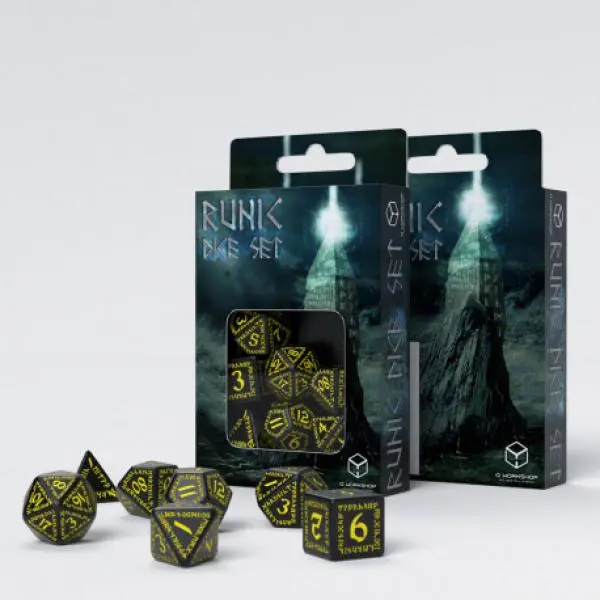 Runic Black/Yellow Dice Set