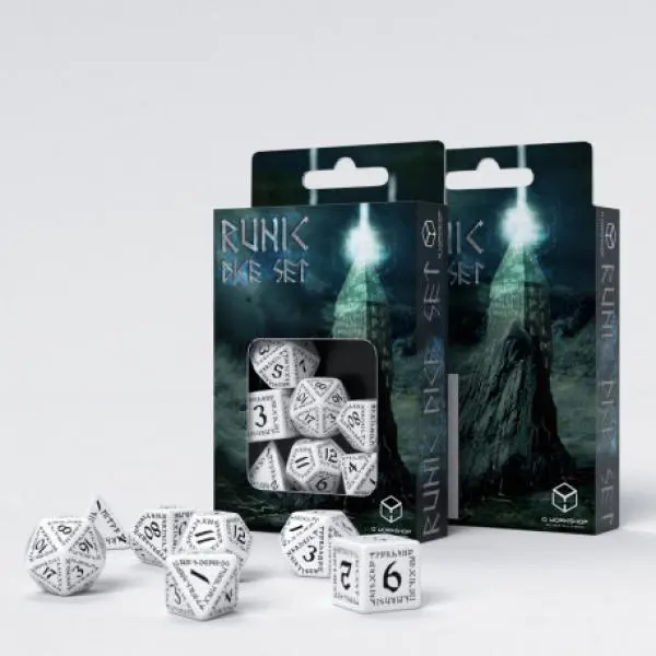 Runic White/Black Dice Set