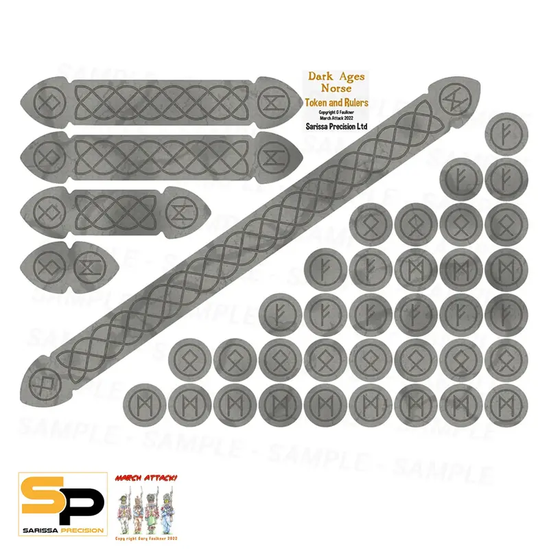 Sarissa Precision SAGA Dark Ages Norse Token & Ruler Set