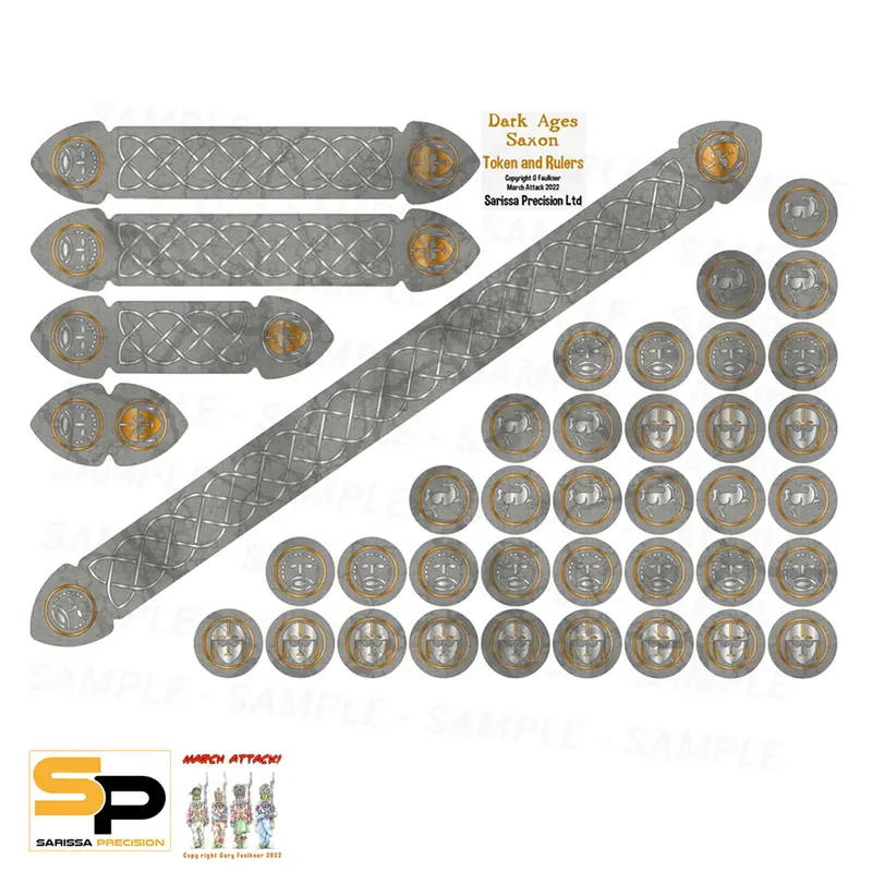 Sarissa Precision SAGA Dark Ages Saxon Token & Ruler Set