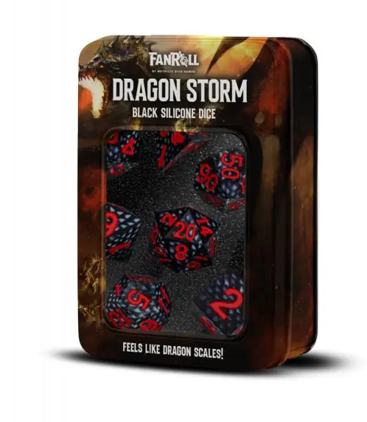 Silicone Dice Set - Black Dragon Scales