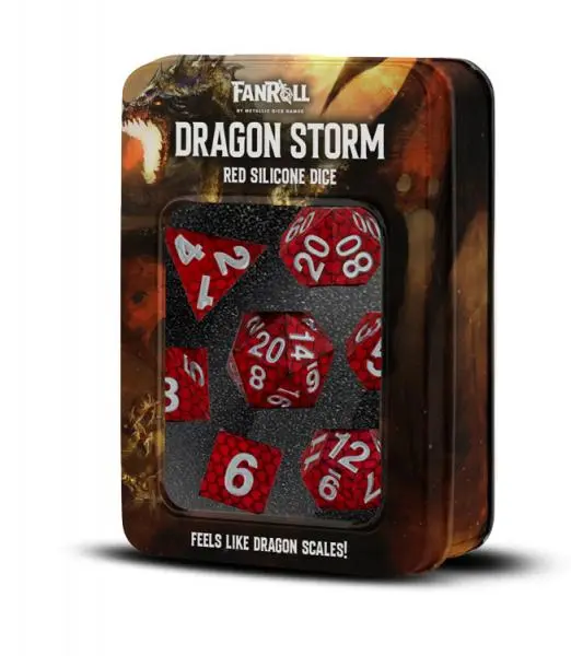 Silicone Dice Set - Red Dragon Scales
