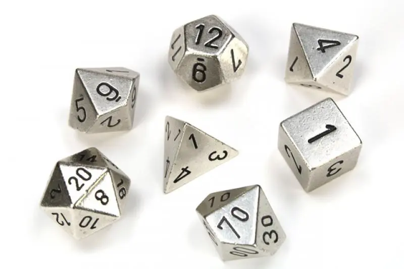 Solid Metal Silver Colour Poly 7 die set