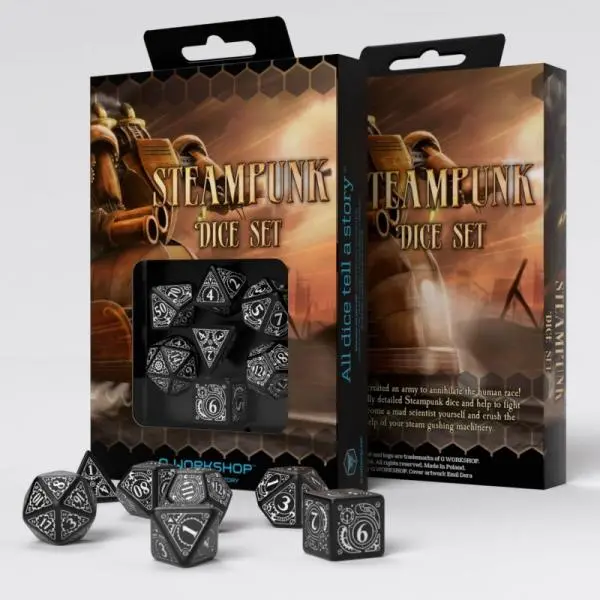 Steampunk Dice Set Black/White