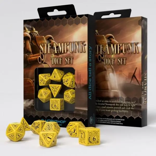 Steampunk Yellow/Black Dice Set