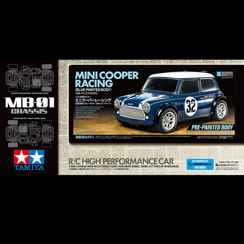 Tamiya Mini Cooper Racing (Pre-Painted Body) 1/10 R/C (MB-01 Chassis)