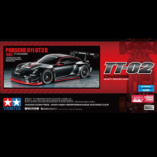 Tamiya Porsche 911 GT3 R (992) TT-02 – 1/10 Scale R/C Model Kit