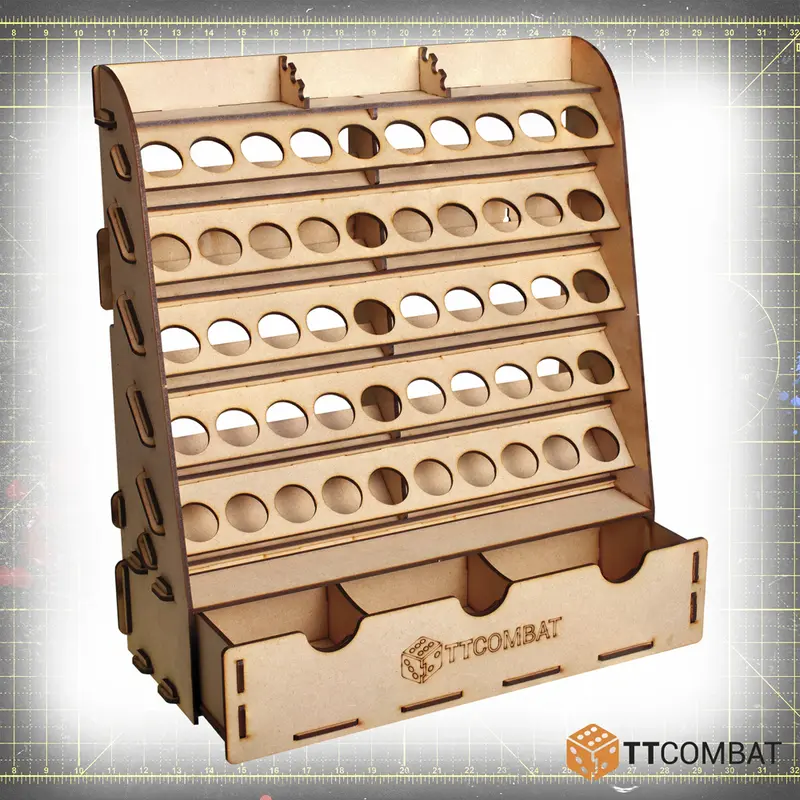 TT Combat 50 Bottle Paint Rack With Drawer