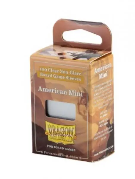 UNIT Dragon Shield 100 Clear Non-Glare Board Game Sleeves - American Mini