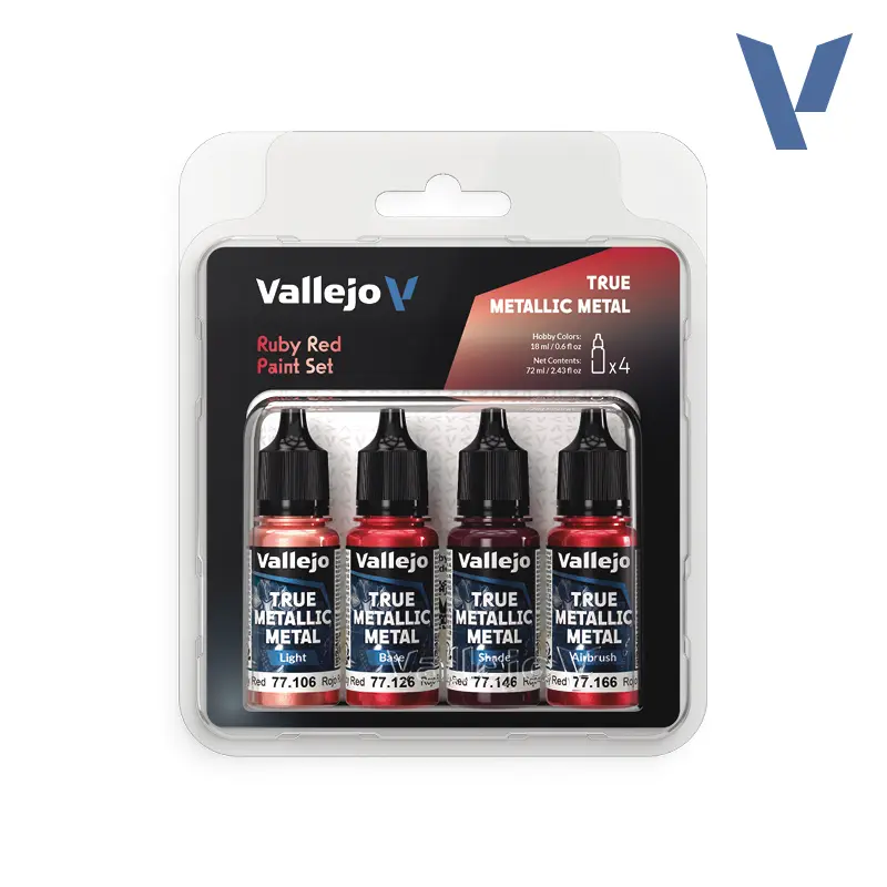 Vallejo Ruby Red True Metallic Metal Paint Set