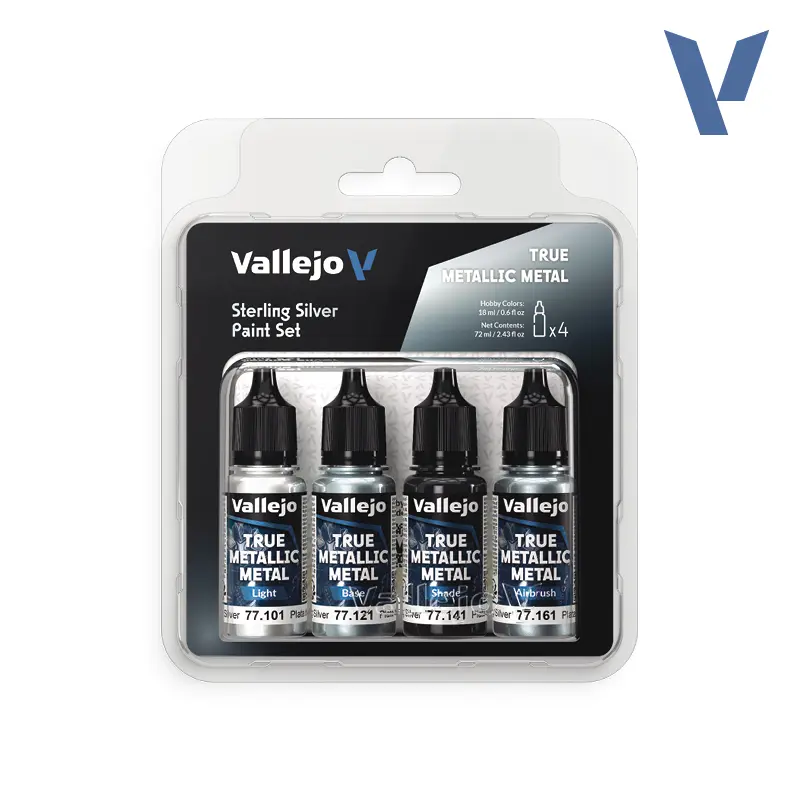 Vallejo Sterling Silver True Metallic Metal Paint Set