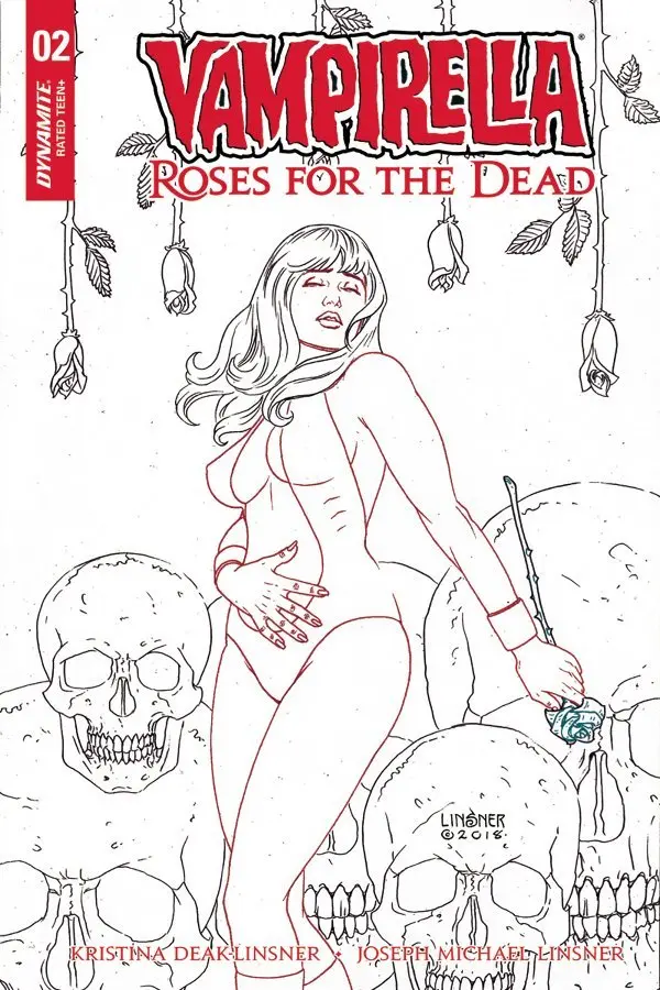 Vampirella Roses For Dead #4 (Of 4) 20 Copy Variant Edition Linsner Black & White