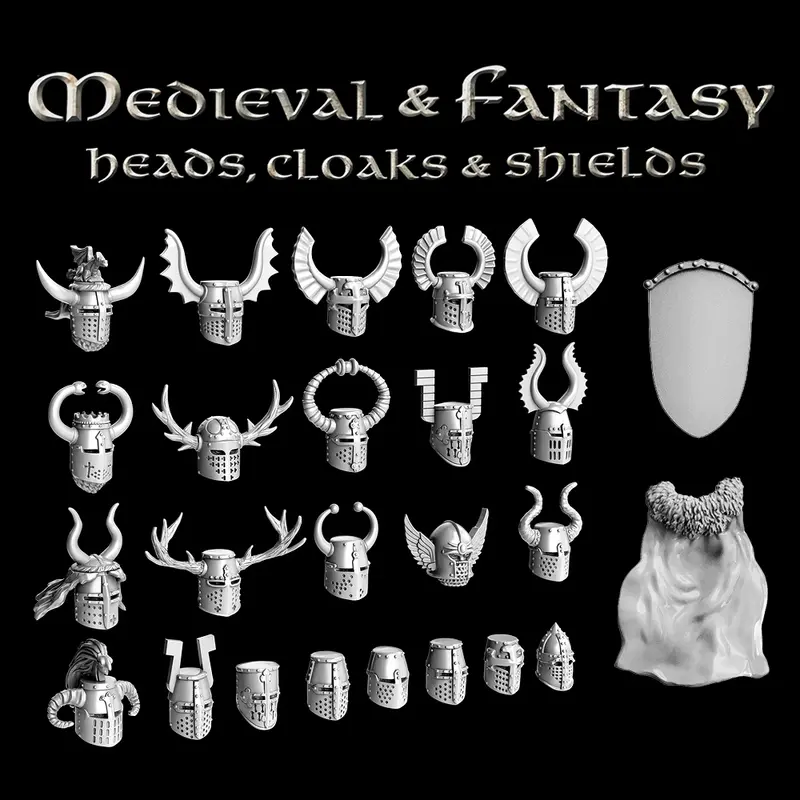 Victrix Medieval & Fantasy Heads, Cloaks & Shields VXE002