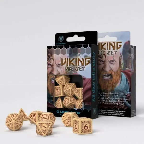 Viking Beige/Burgandy Dice Set