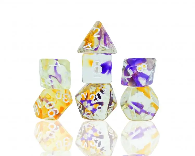 Violet Swirl Poly Set - Sirius Dice