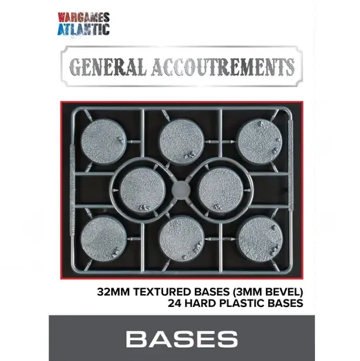 Wargames Atlantic 32mm Textured Bases (3mm Bevel)