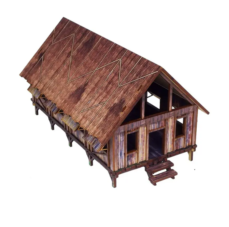 WW2 Pacific Barracks - Pre Painted 28mm Bolt Action Scenery Buildings