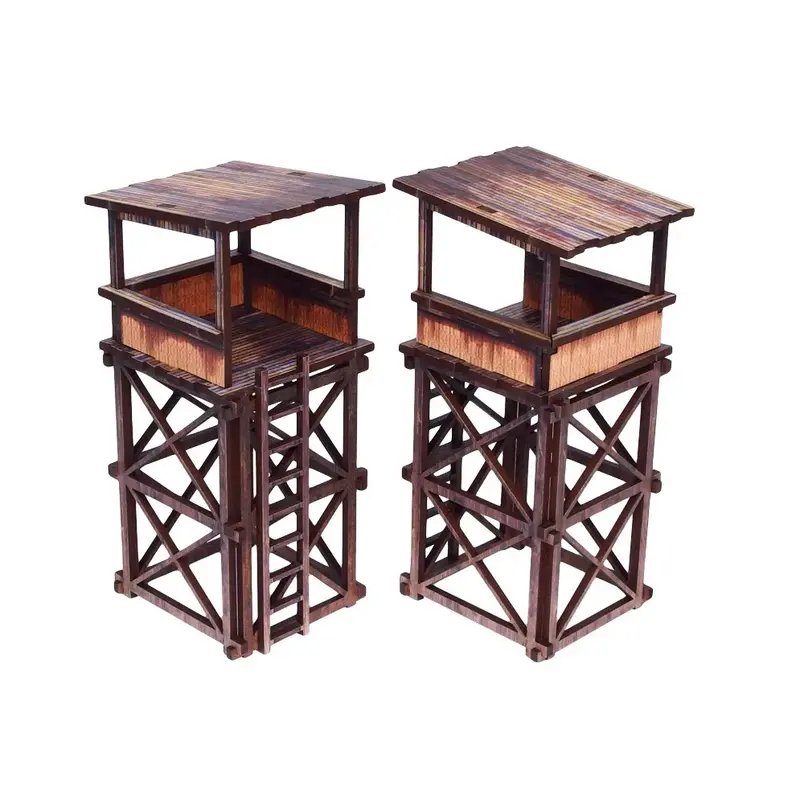 WW2 Pacific Guard Towers - Pre Painted 28mm Bolt Action Scenery
