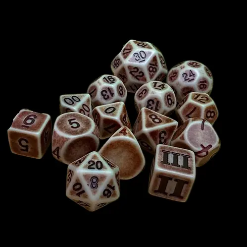 Wyrdling Sunbleached Bone Purple Planet Dice